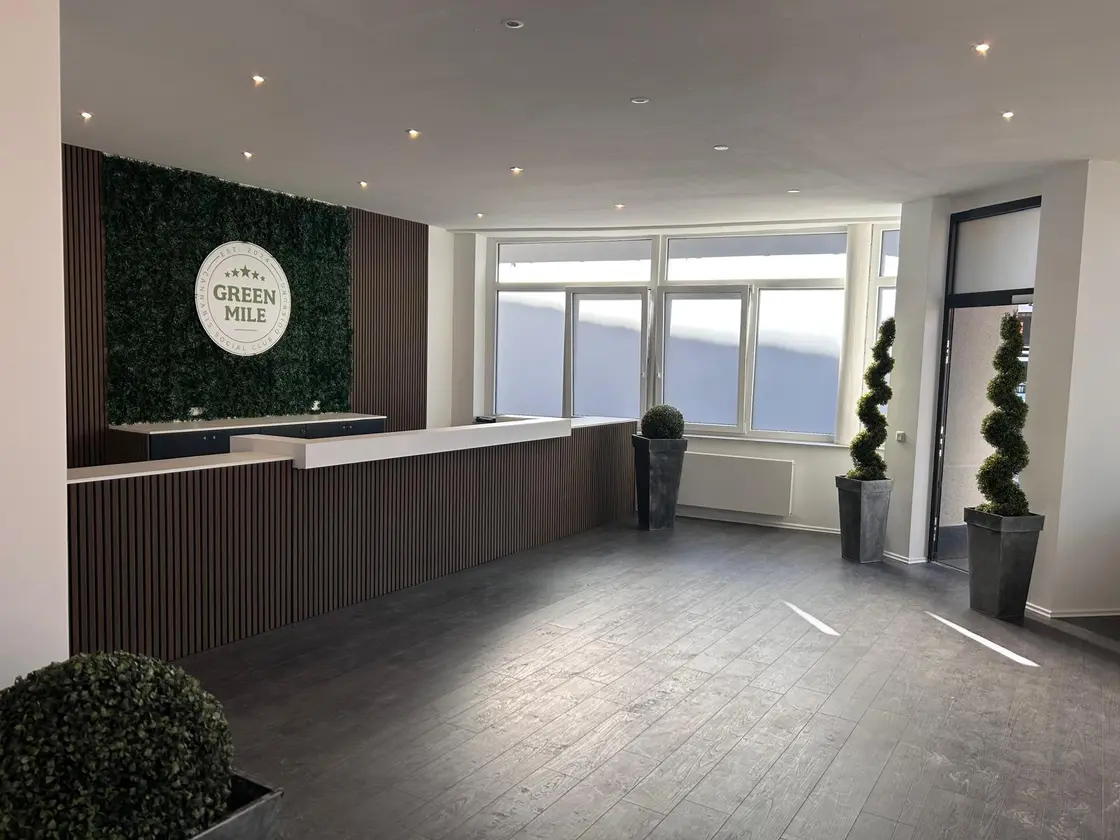 Empfangstresen im Vereinslokal von Green Mile